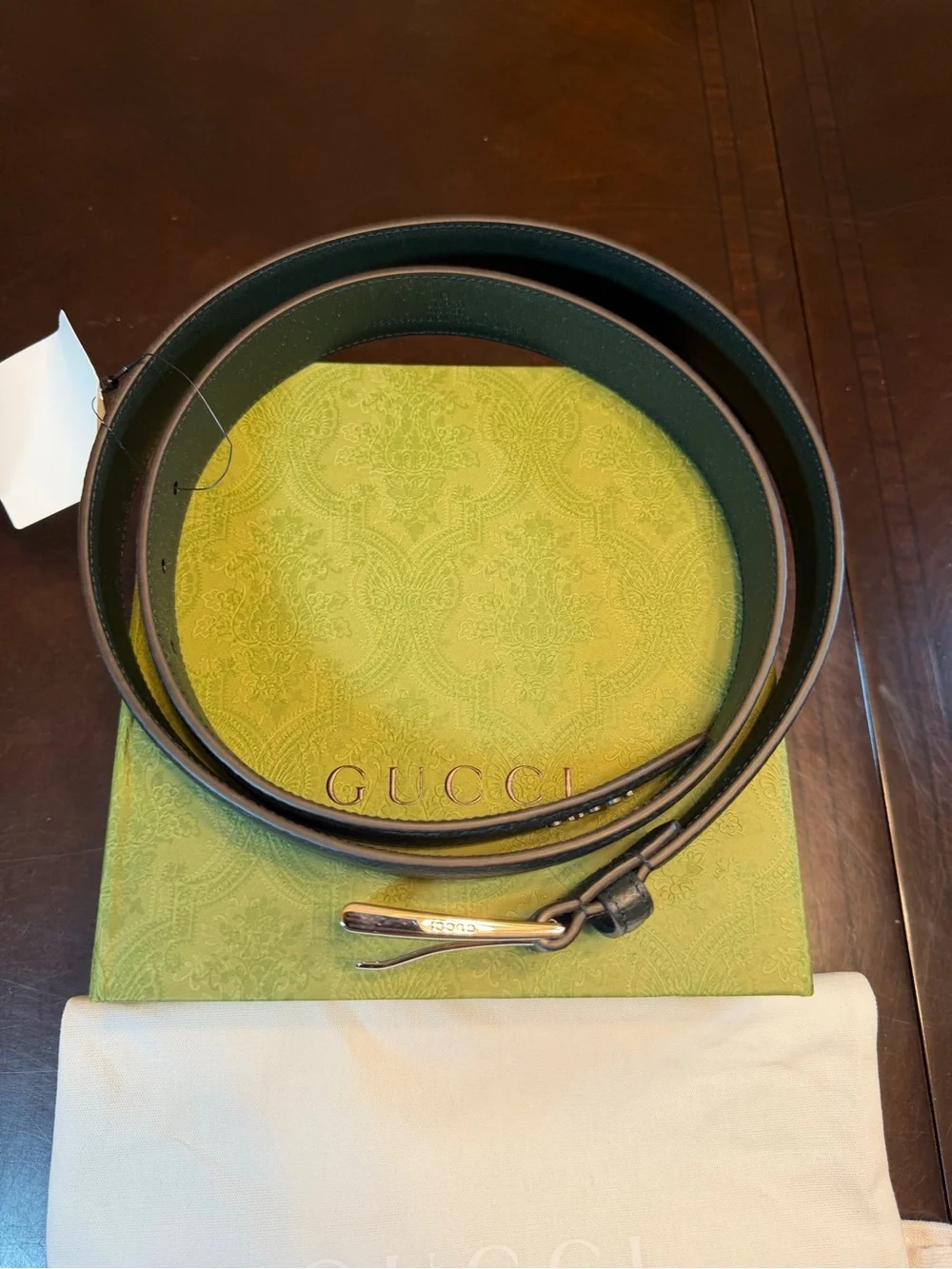 New Gucci Rectangle Buckle Logo Belt Size 44 / 110 cm Fits a Waist 40 - 44